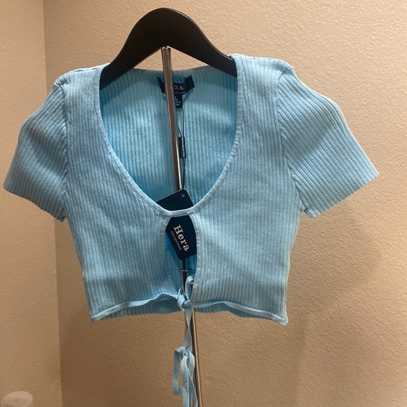 COPY - Ribbed Cropped top with tie from Hera Collection, London.  New with bran… - Picture 1 of 7
